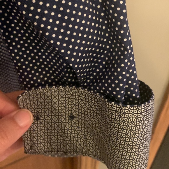 Nick Graham Everywhere Mens XL Stretch Modern Fit Flip Cuff Button Down Blue - Picture 2 of 7